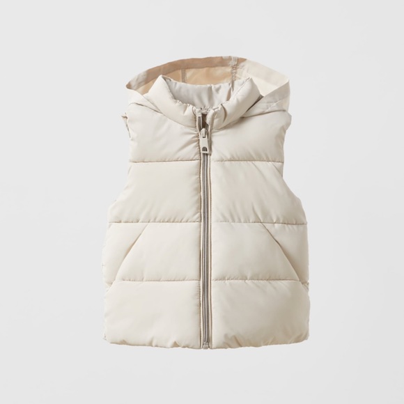 Zara Jackets & Coats Zara Cream Puffer Vest Poshmark